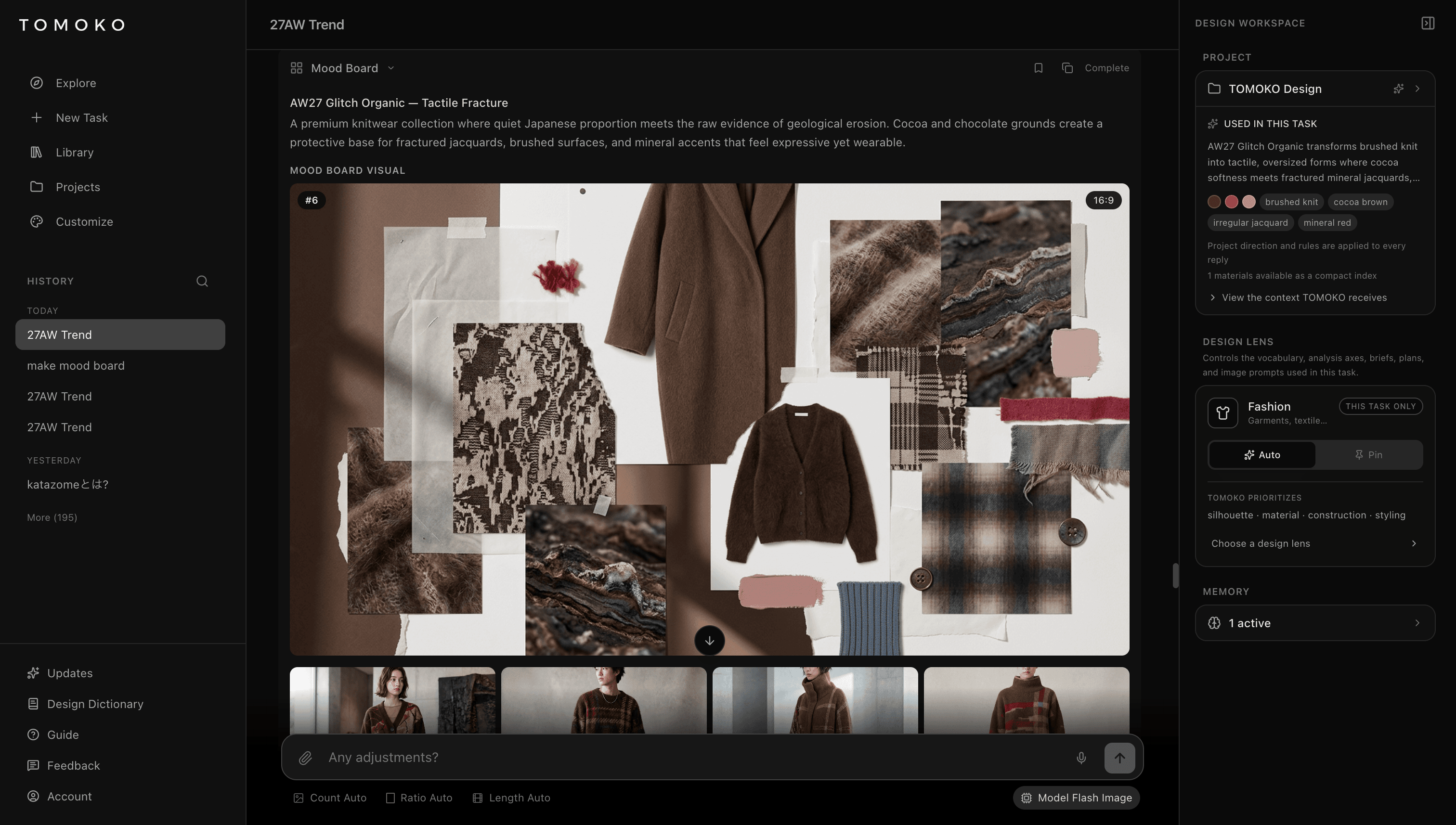 DESIGN — Articulate a direction through a Design Brief and Mood Board. When the path is unclear, Design Competition develops multiple approaches.