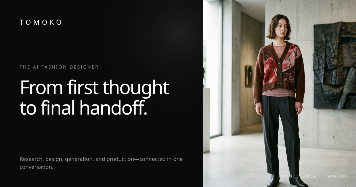 TOMOKO — AI Fashion Designer Agent | From research to production
